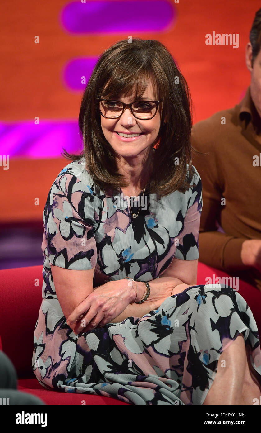 Sally Field during filming for the Graham Norton Show at BBC Studioworks 6 Television Centre in London, to be aired on BBC One on Friday. Stock Photo