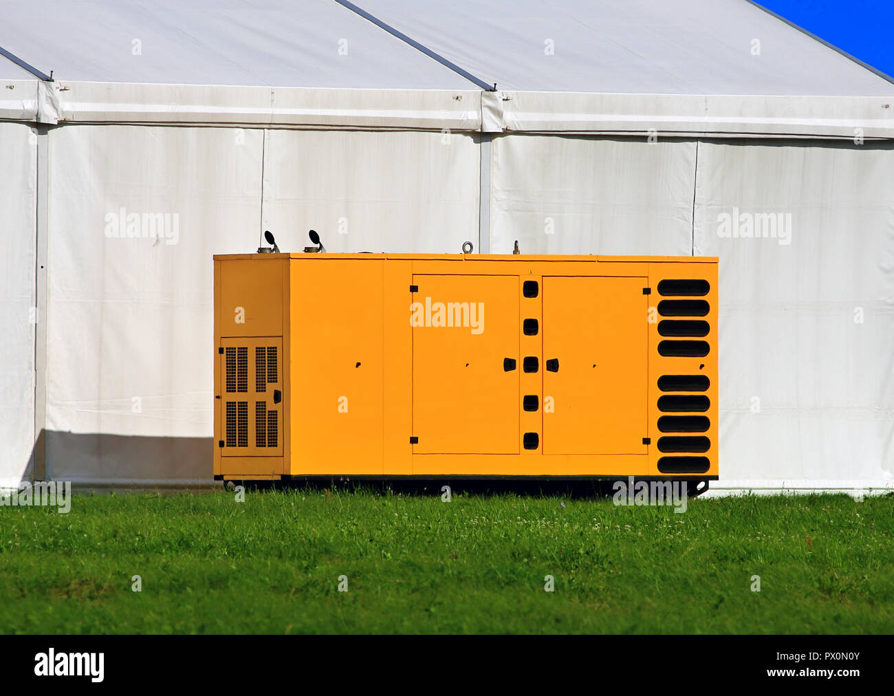 Yellow full container for a diesel power plant (diesel generator Stock  Photo - Alamy