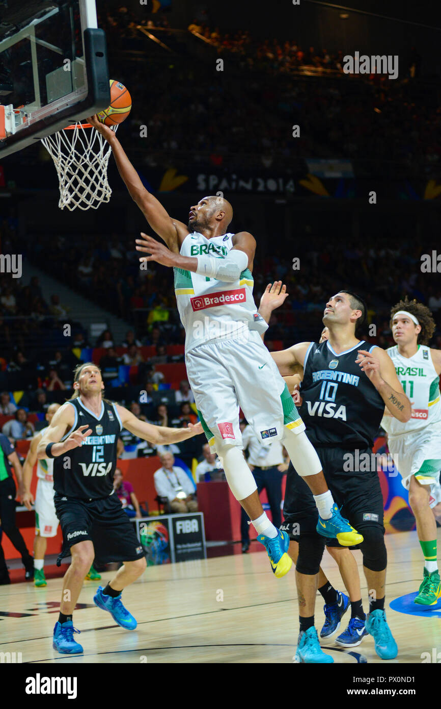 Leandrinho Barbosa. Brazil National Team. Basketball World Cup Spain 2014 Stock Photo