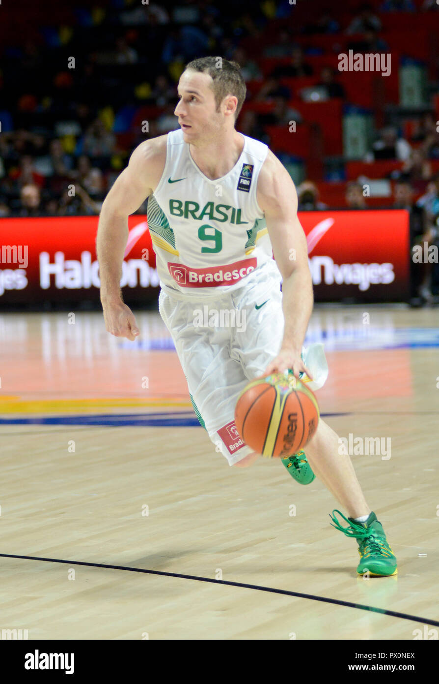 Marcelinho Huertas. Brazil National Team. Basketball World Cup Spain 2014 Stock Photo