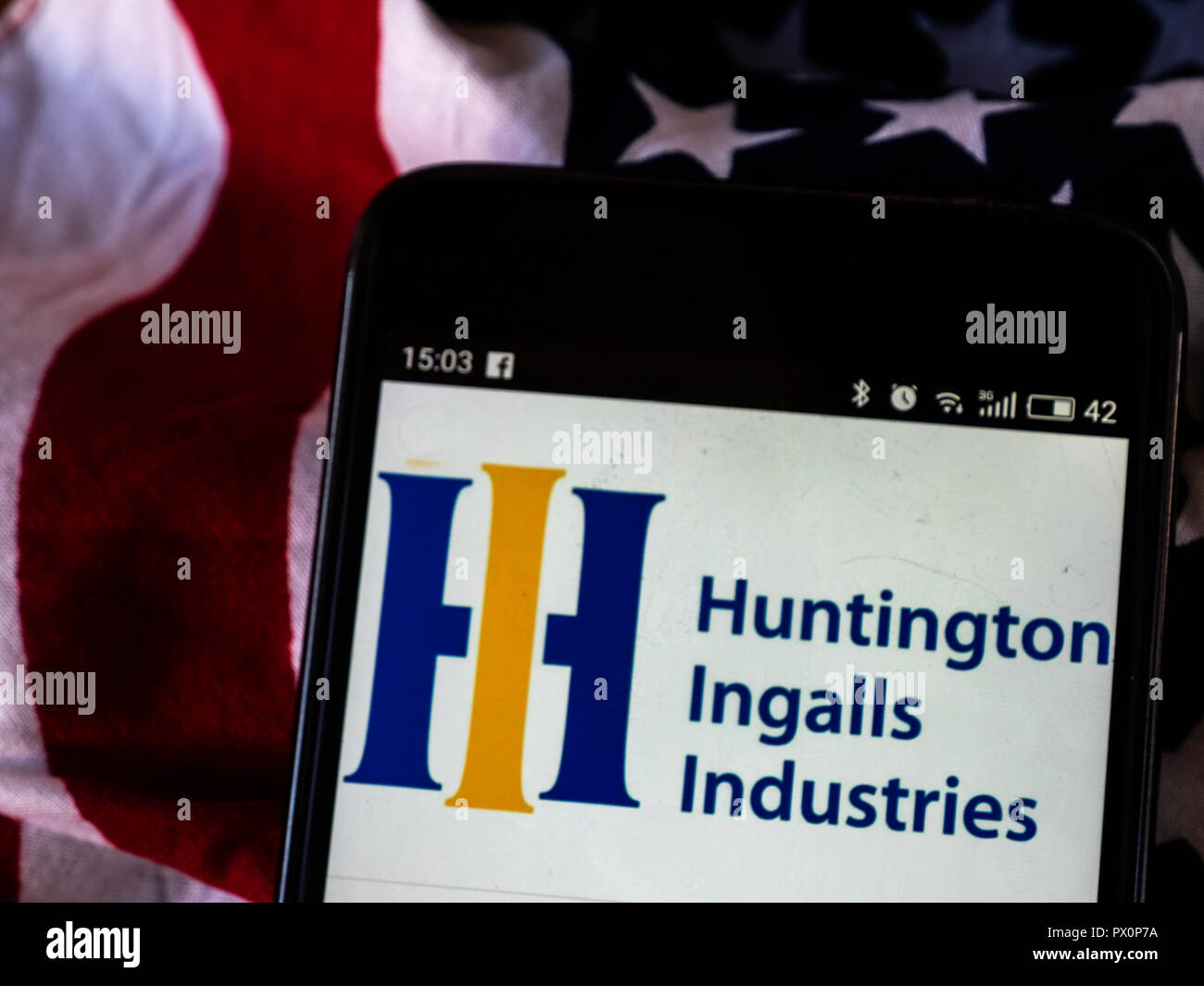 Huntington Ingalls Industries Logo Seen Displayed On Smart Phone ...