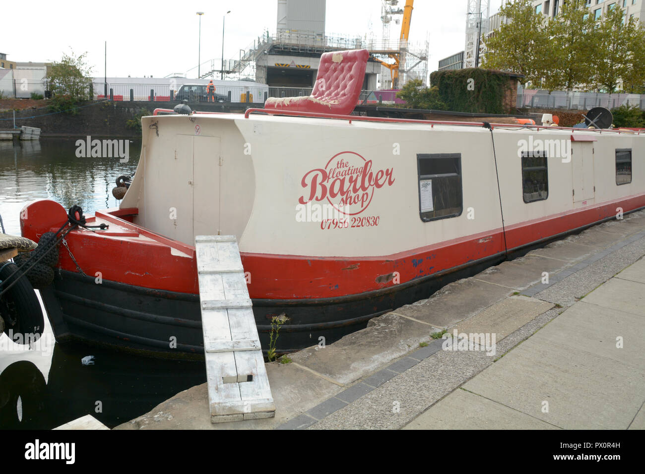 The Floating Barber Shop A Barber Shop On A Canal Boat Moored On 