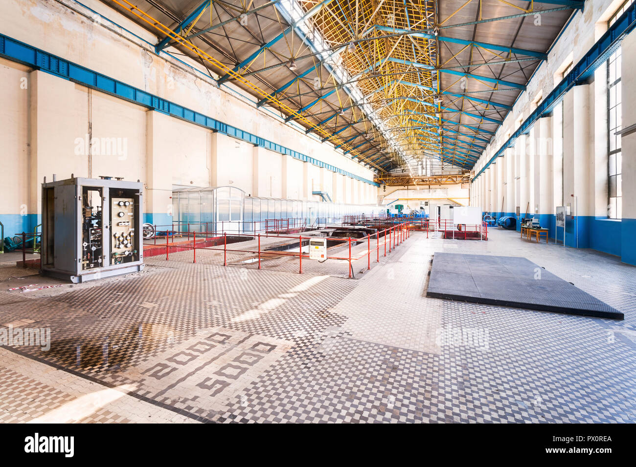Interior view of Kelenfold Power Station and its beautiful art-deco control  room in Hungary, Budapest Stock Photo - Alamy