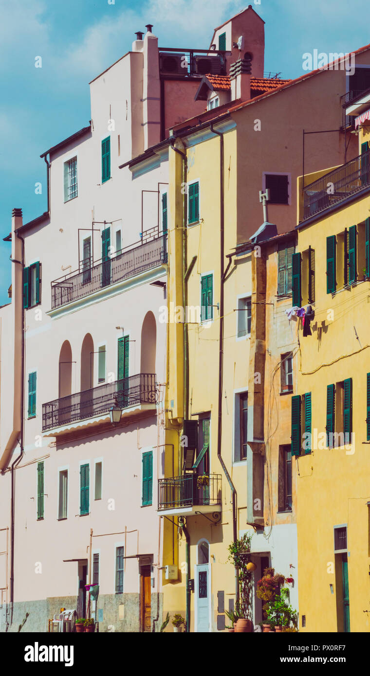 Ancient buildings in the area of Porto Maurizio in Liguria Stock Photo