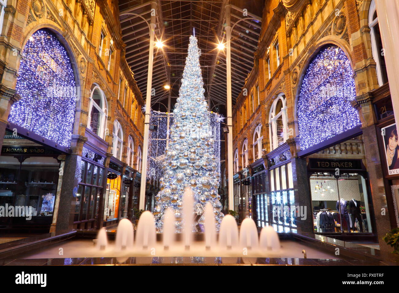Christmas Tree in Victoria Quarter, Leeds Stock Photo Alamy