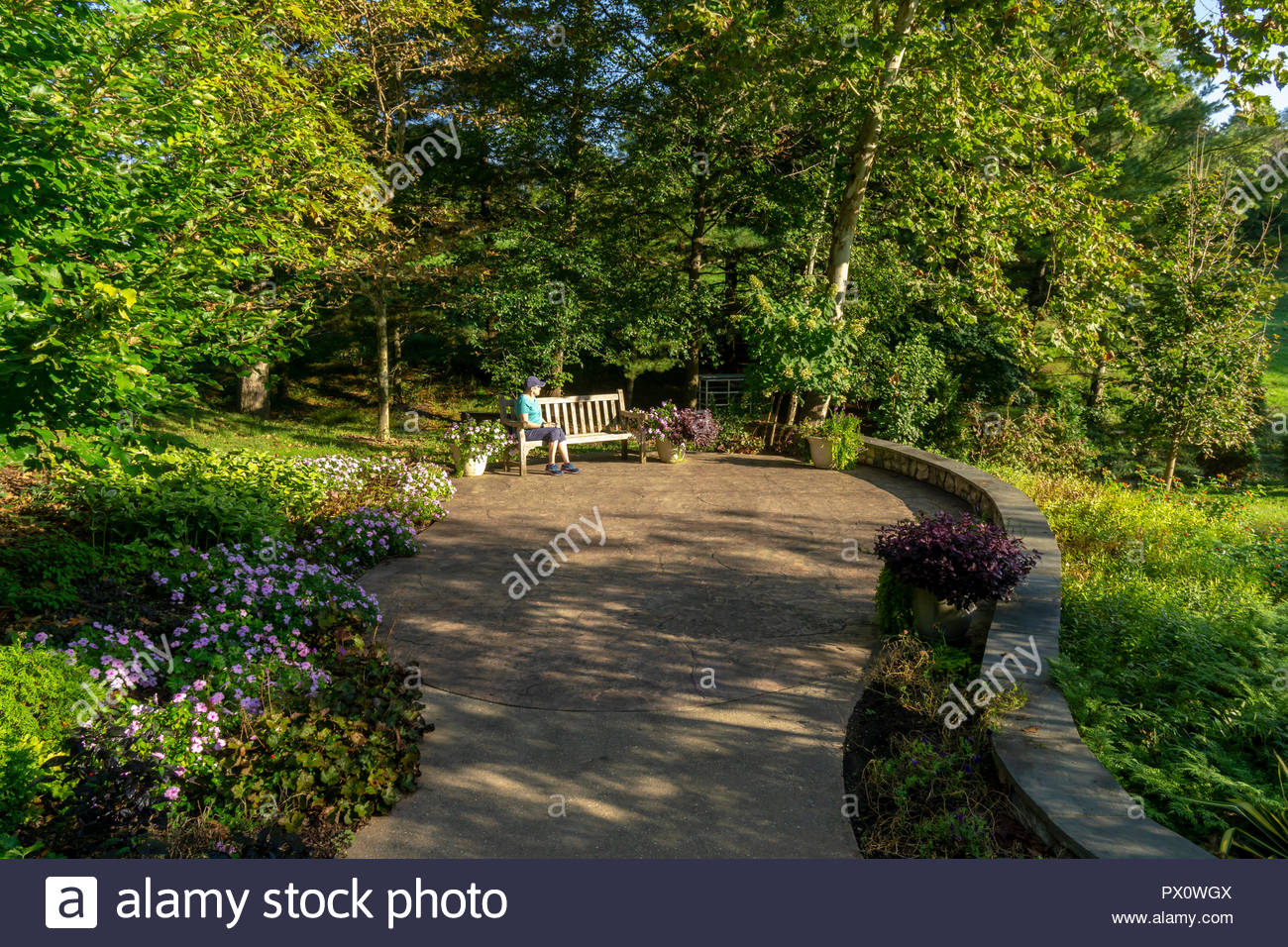 Visitor On A Patio At Edith J Carrier Arboretum James Madison