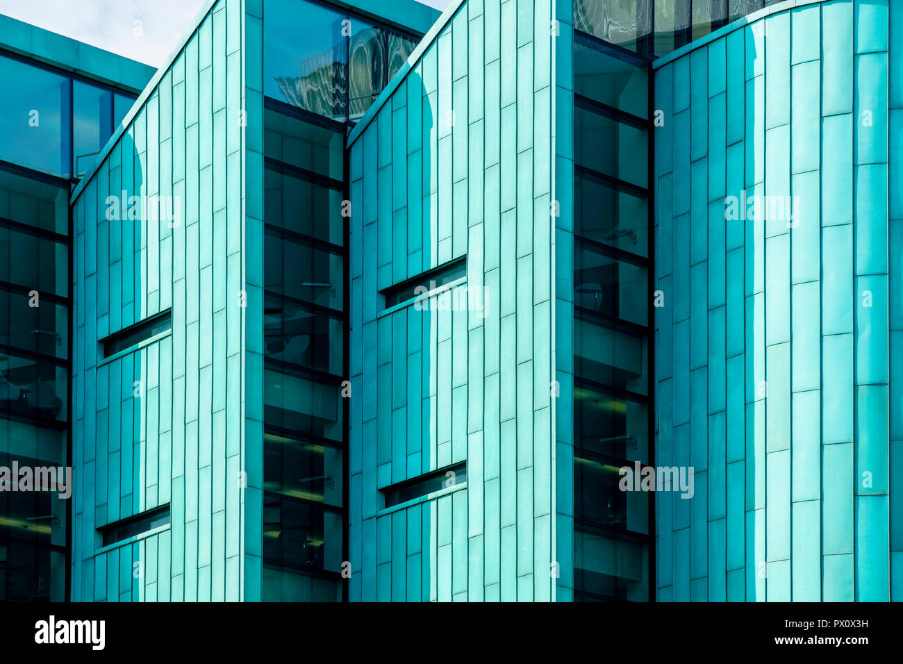 Sheffield, UK - Aug 29 2018: Information Commons building exterior architectural facade, library and computing building at the University of Sheffield Stock Photo