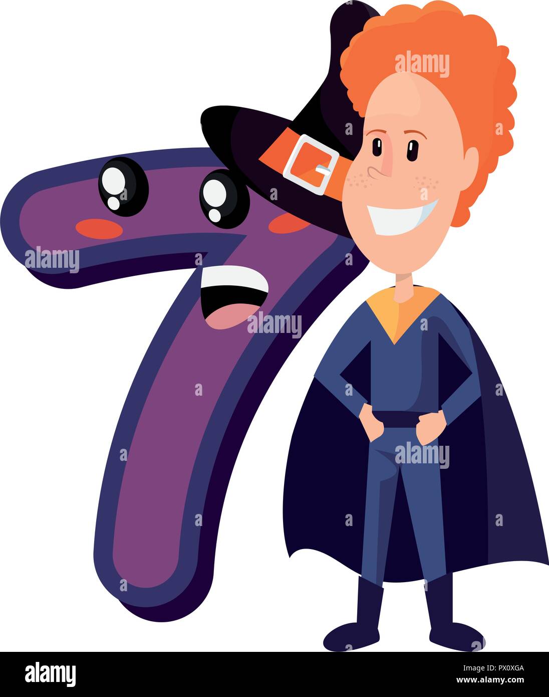 with costume and character number halloween vector illustration Stock Vector Image & Art Alamy
