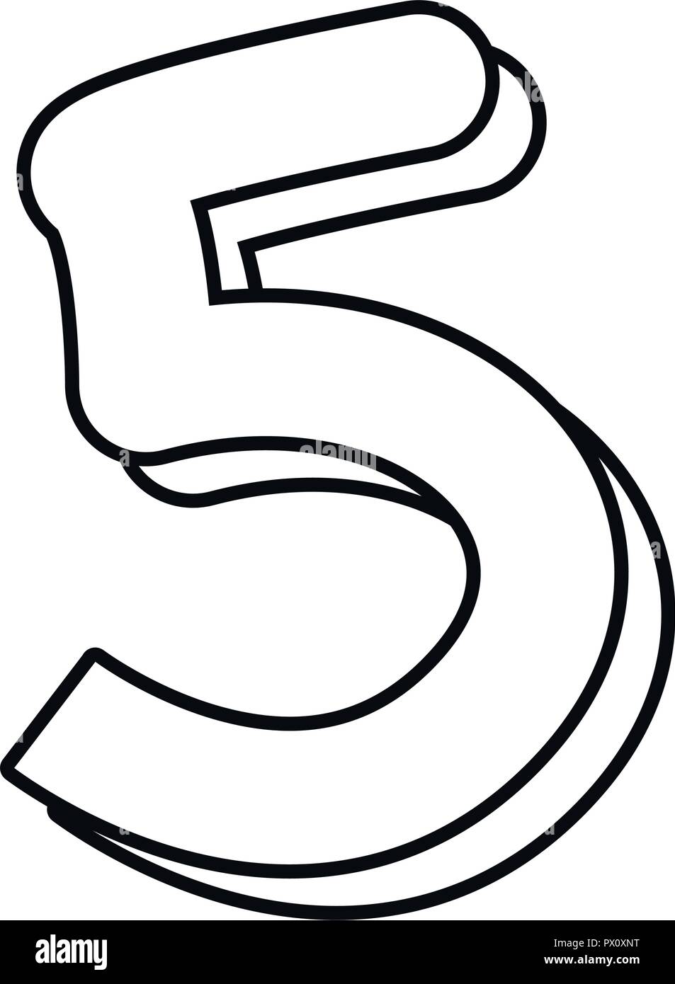 outlined number five on white background vector illustration Stock Vector Image &amp; Art - Alamy