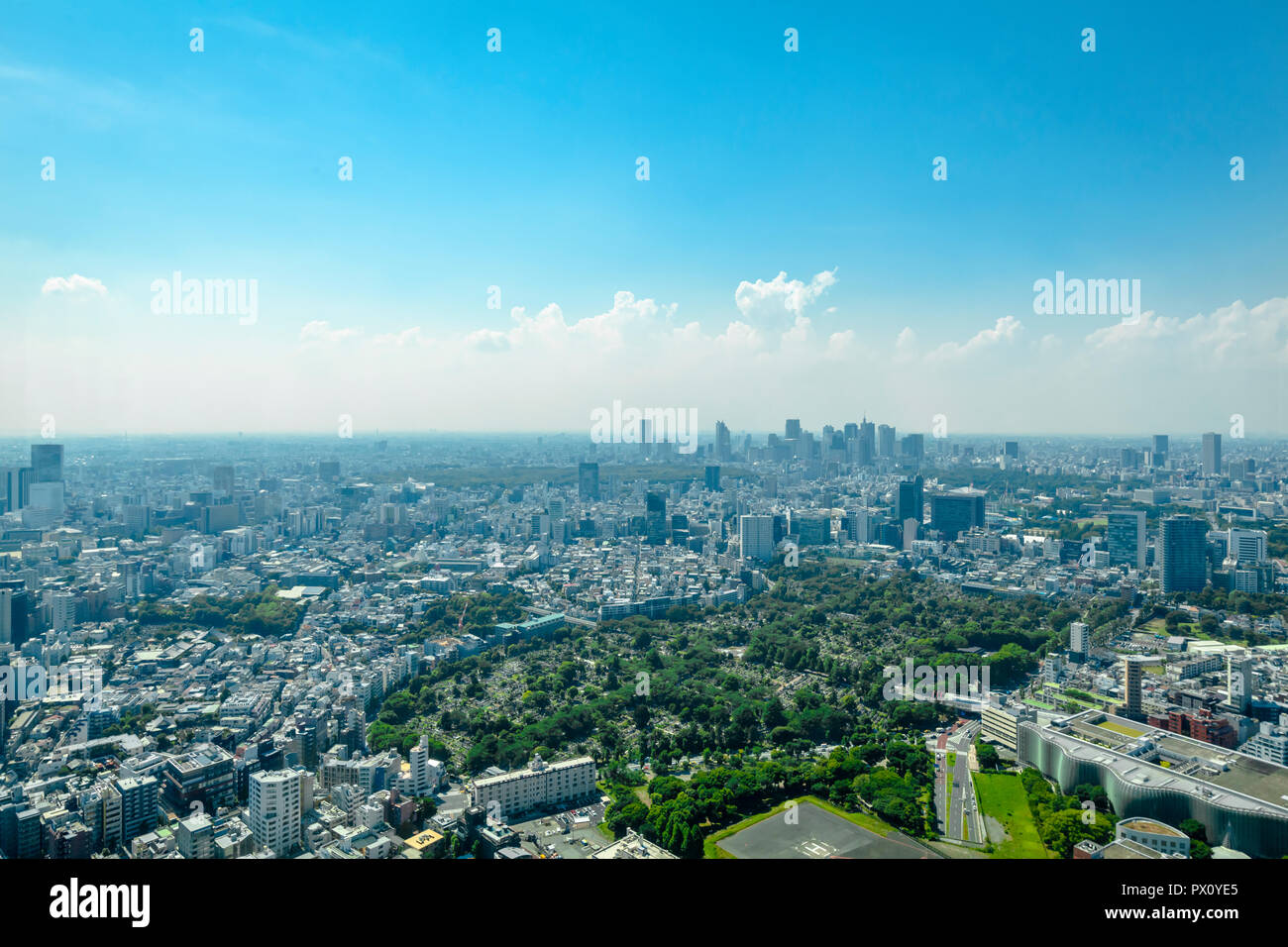 Cityscape viewed from Roppongi Hills Mori Tower, Tokyo, Japan. Stock Photo