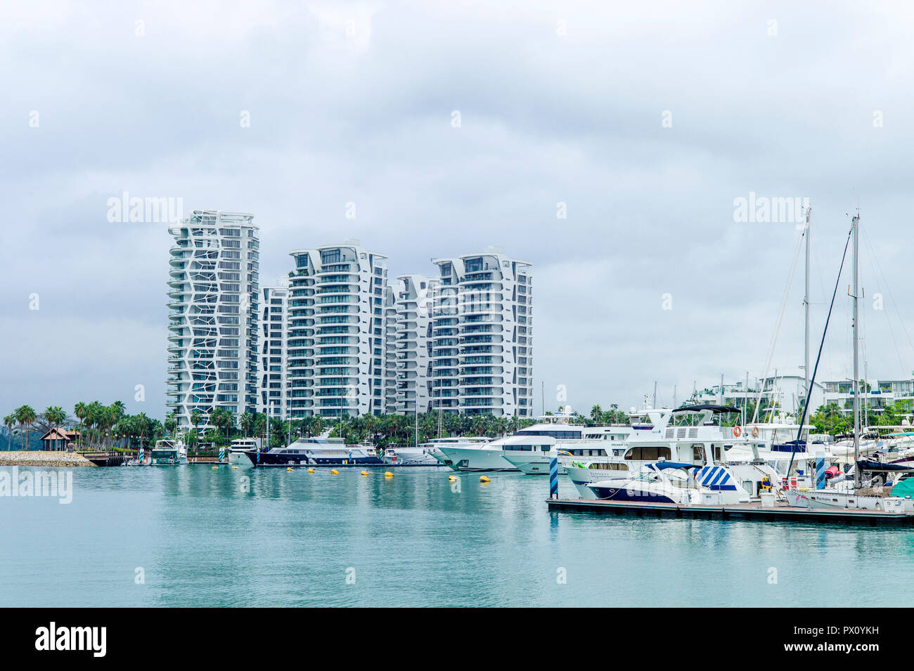 Cape Royale Condominium at Marina 1 Degree 15 Sentosa Cove Singapore Stock Photo