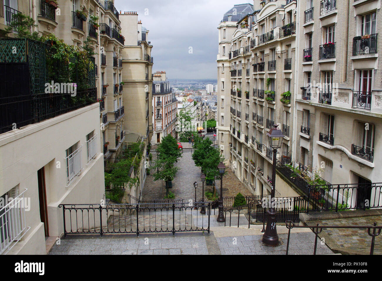 Paris Street View After The Rain Stock Photo Alamy