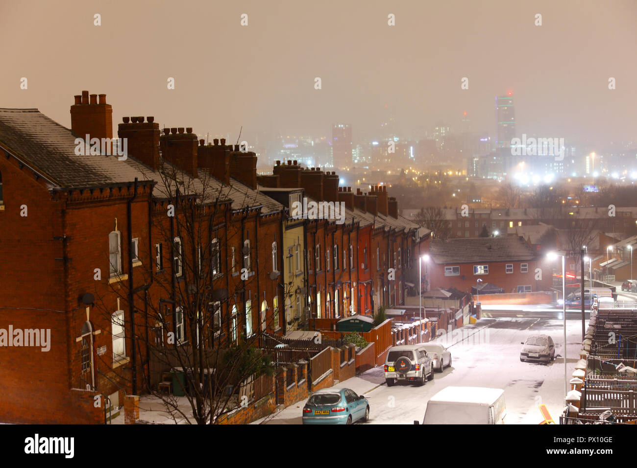 Leeds old and new skyline , viewed from Beeston Hill Stock Photo Alamy
