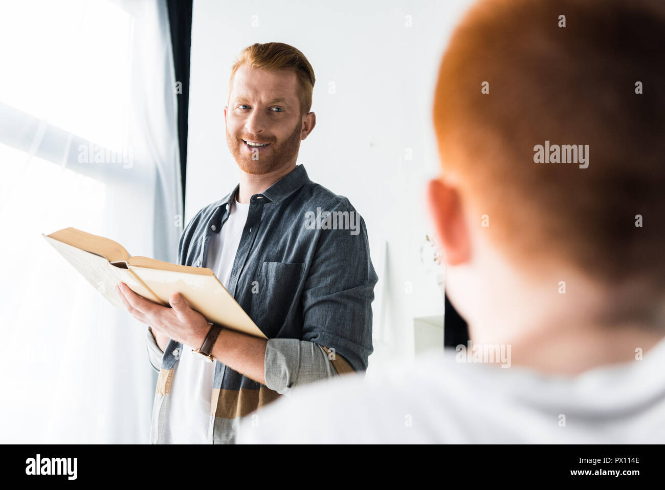 Ginger father son smiling hi-res stock photography and images - Alamy