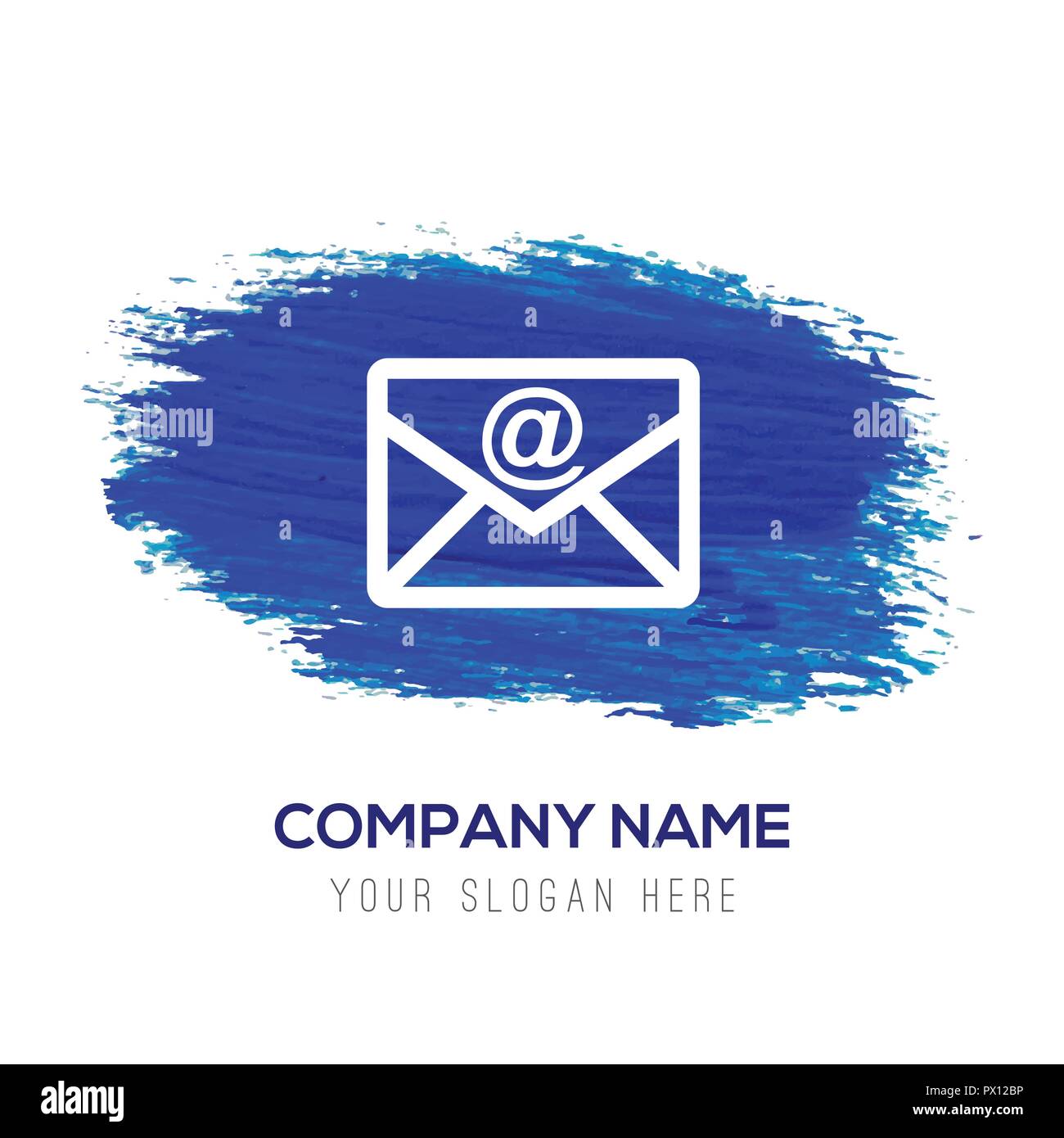 e-mail icon - Blue watercolor background Stock Vector