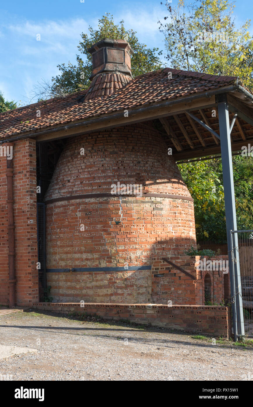 Farnham Pottery, Wrecclesham, Surrey, UK. Exterior of the grade II listed Victorian buildings and kiln, a visitor attraction and working pottery. Stock Photo