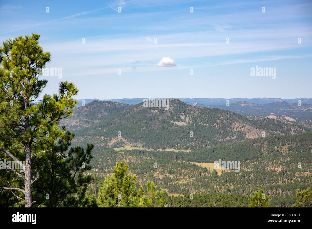 Landscape of beautiful Cloudy sky over Custer State Park. Stock Photo
