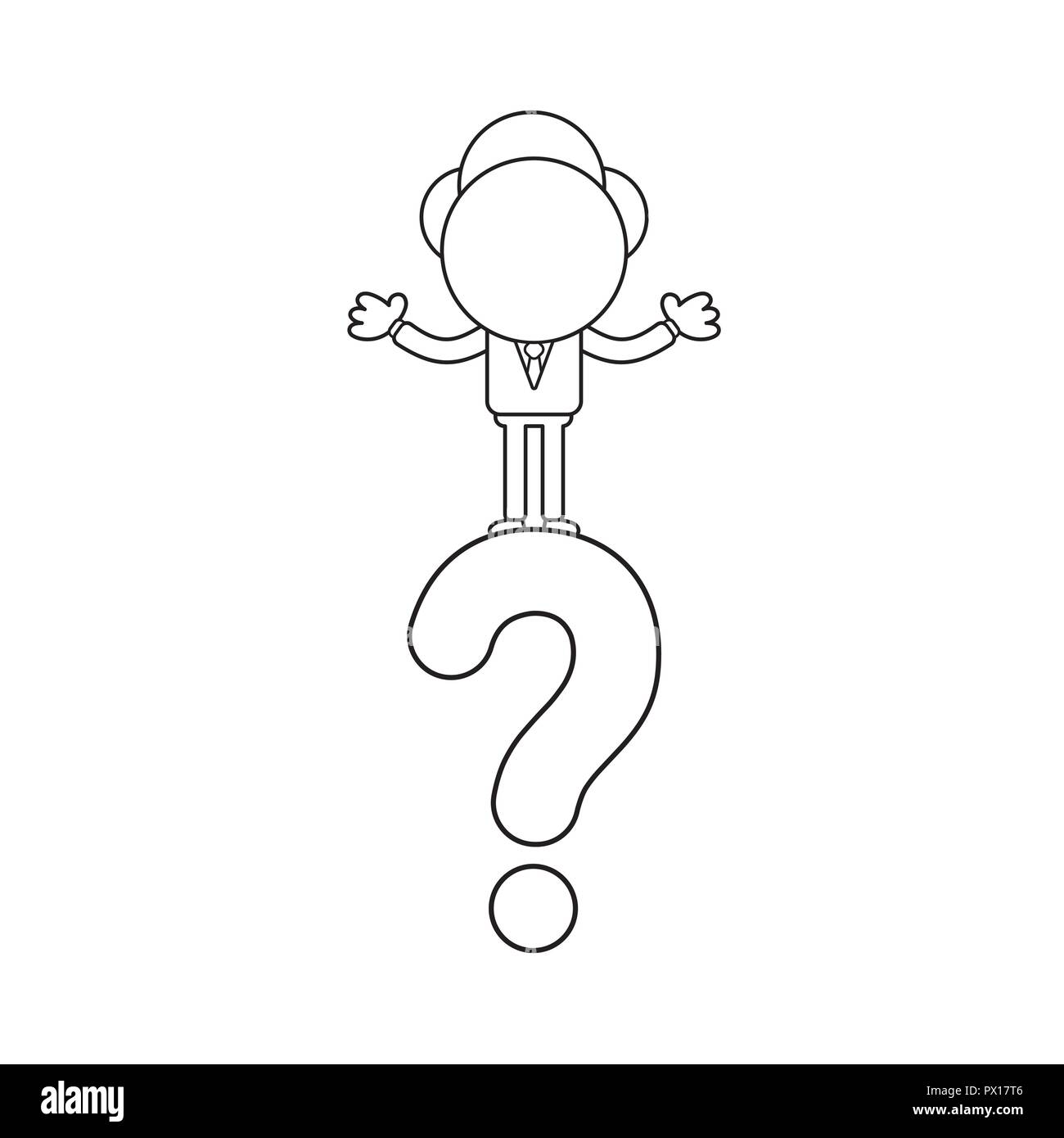 Vector illustration concept of businessman character standing on ...