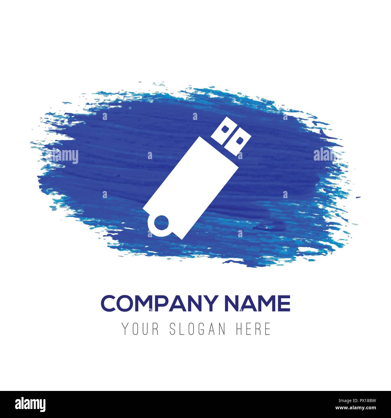 USB icon - Blue watercolor background Stock Vector Image & Art - Alamy