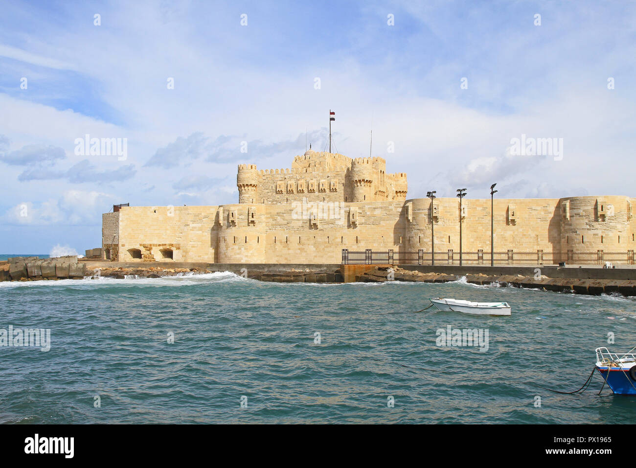 Citadel of Qaitbay in Alexandria bay Egypt Stock Photo