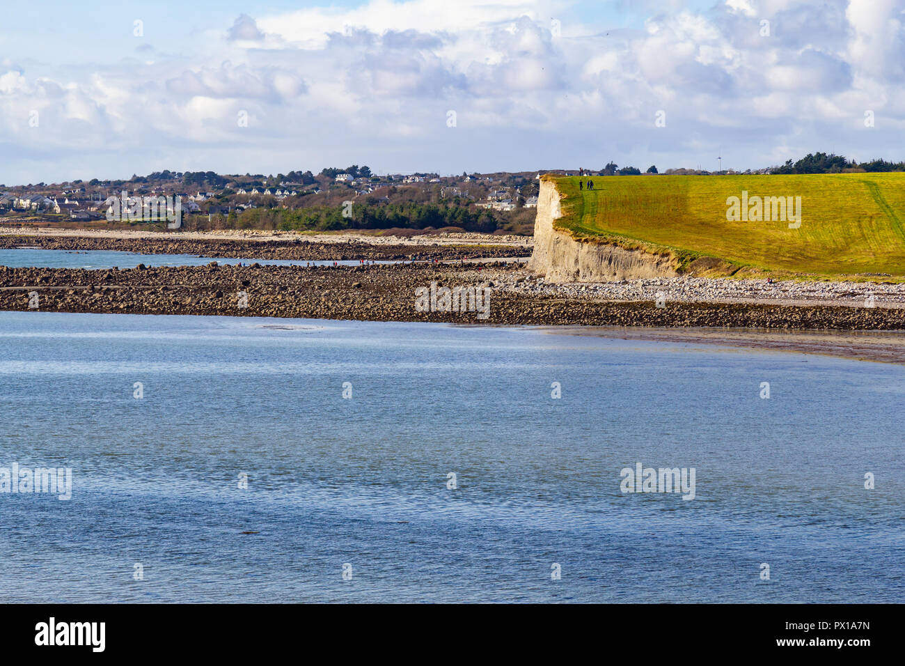 Cliffs, rocks and ocean in Silverstrand Beach, Galway, Ireland Stock Photo