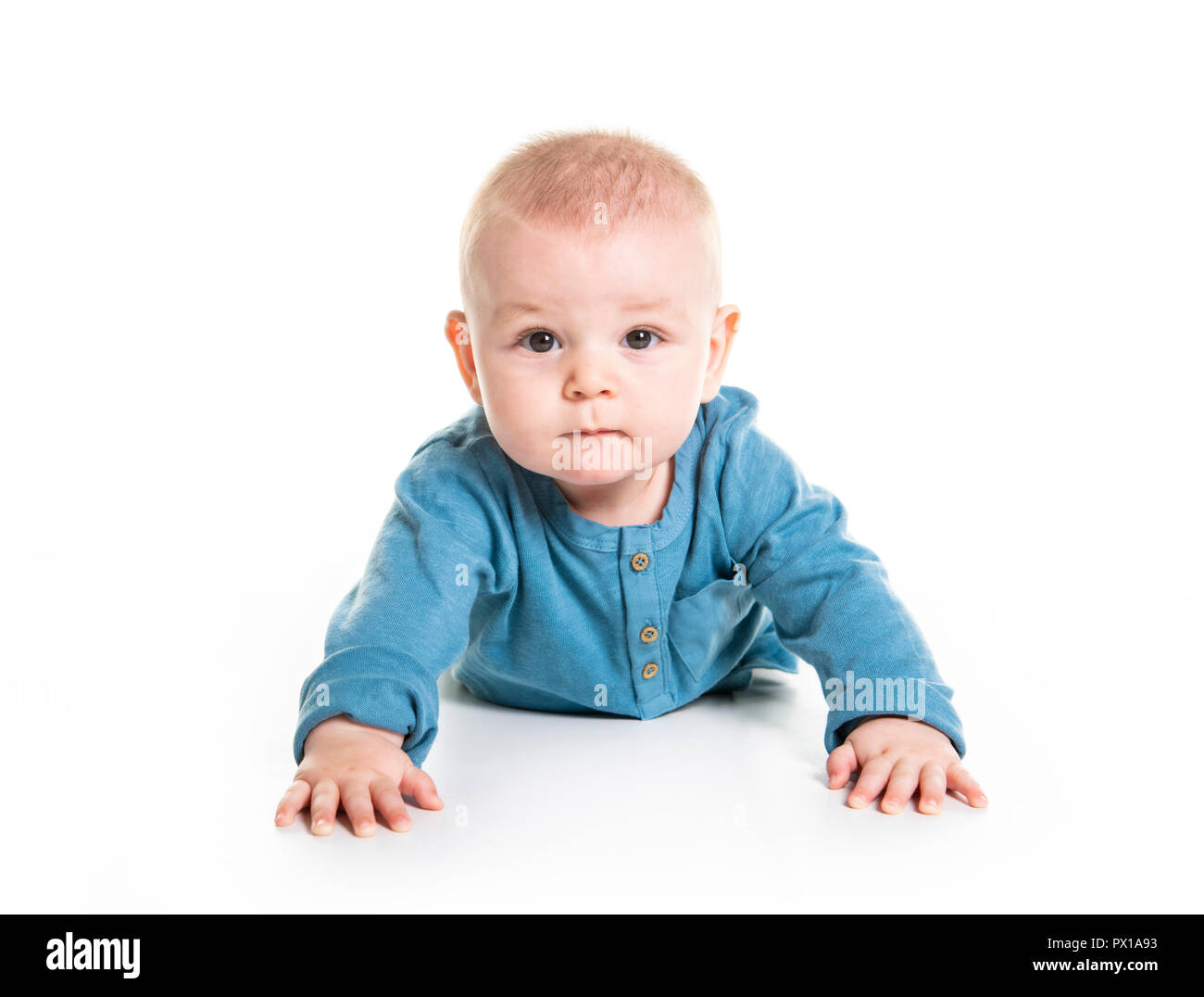 Crawling happy baby isolated on white hi-res stock photography and ...