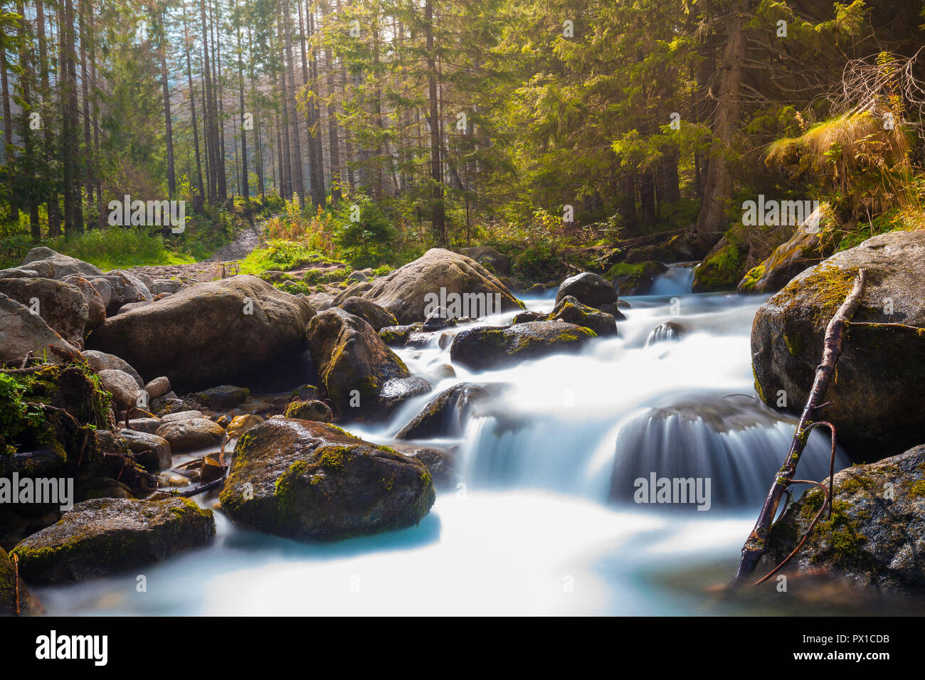 Waterfall in Tatra mountains Stock Photo