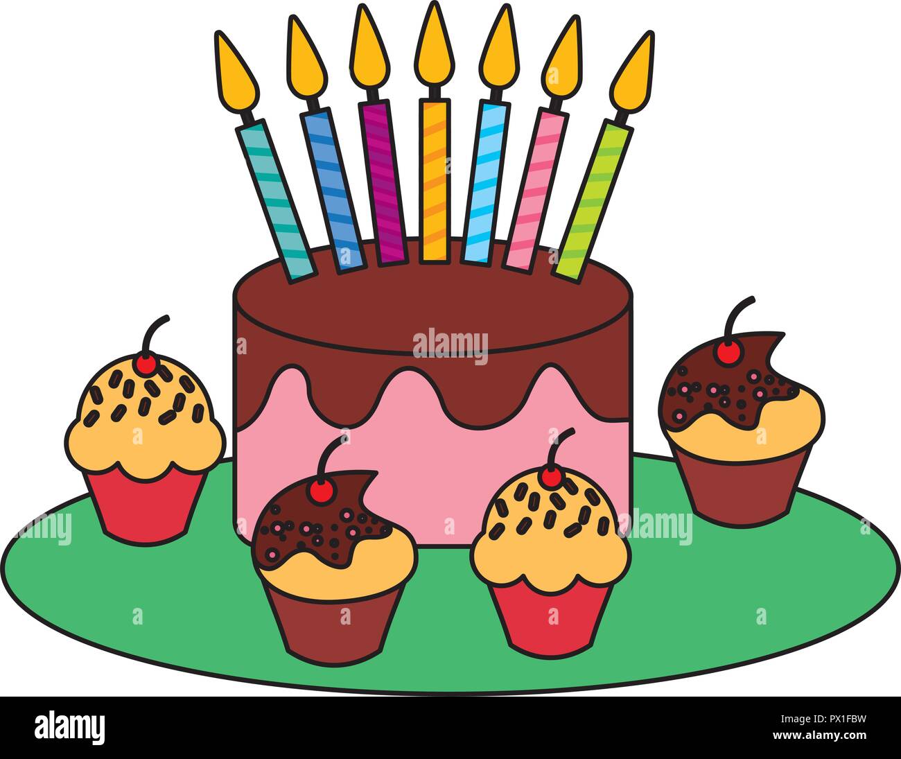Birthday cake candles male Stock Vector Images - Alamy