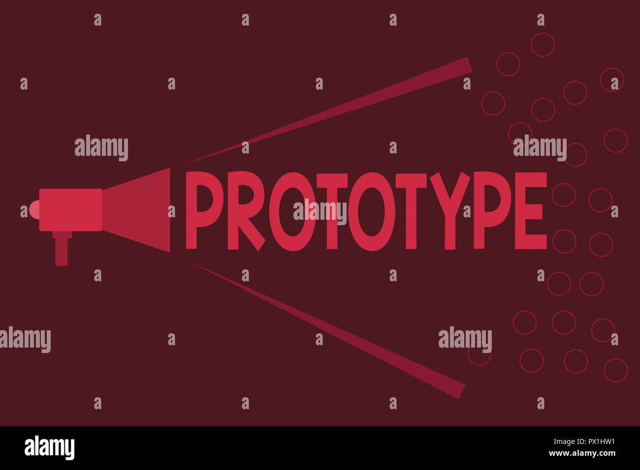 Word writing text Prototype. Business concept for Preliminary project design version of device vehicle product. Stock Photo