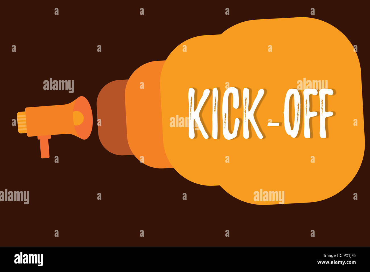 Inspiration showing sign Kick Off, Concept meaning start or resumption of  football match in which player kicks ball Stock Photo - Alamy