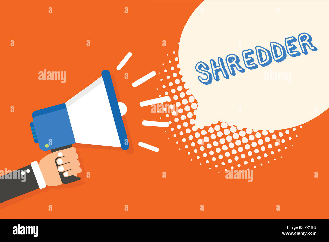 Handwriting text writing Shredder. Concept meaning machine or other