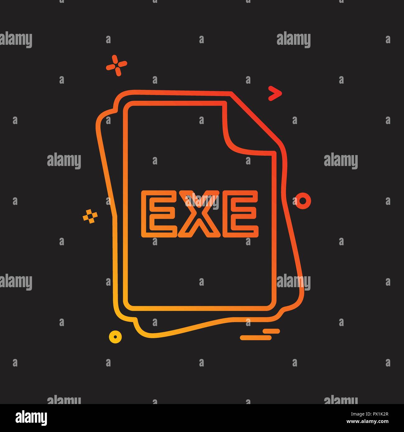 Exe file type icon design vector stock vector image art alamy