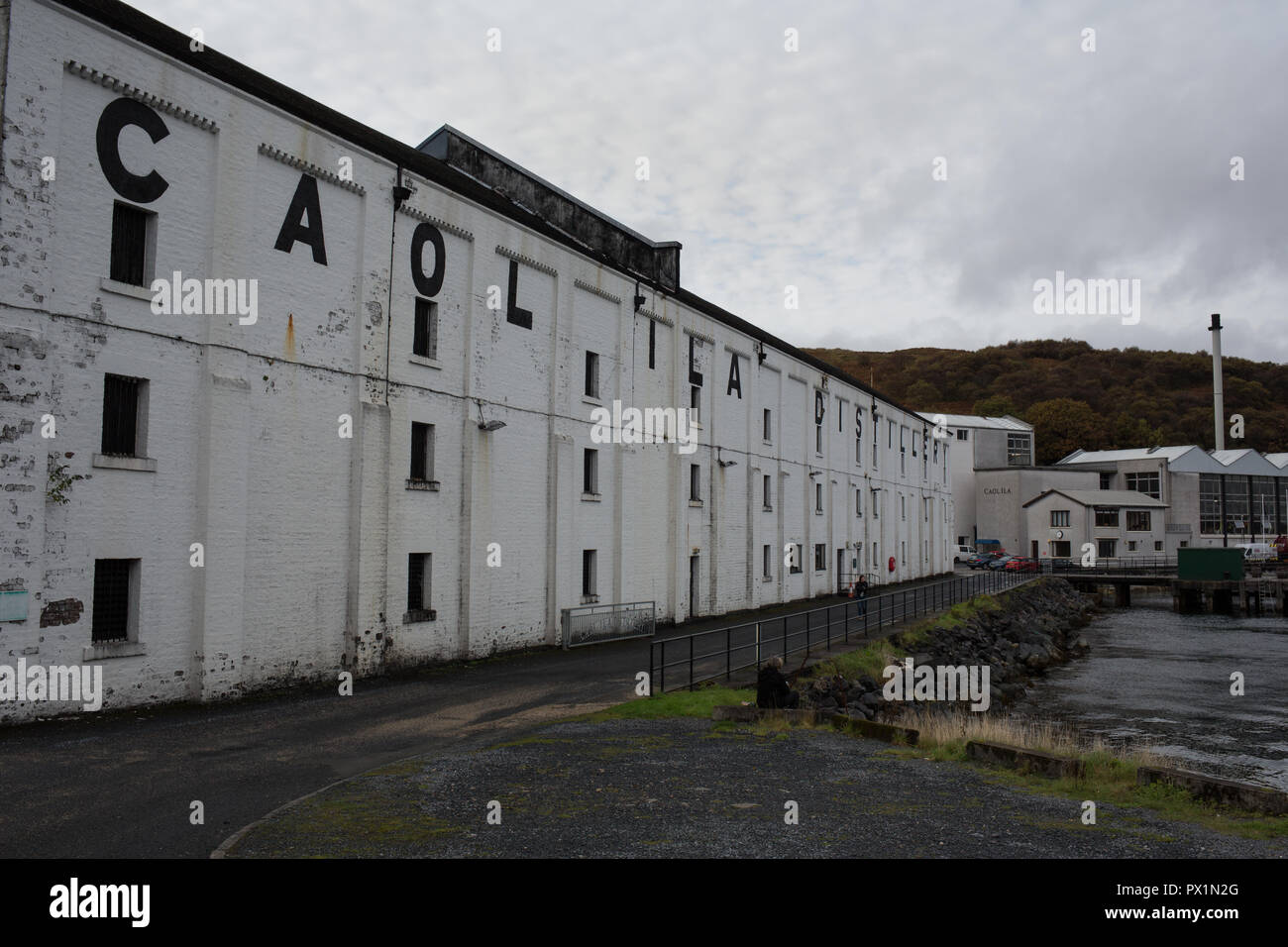 Caol Ila whisky distillery, in Caol Ila, Scotland, on 16 October 2018. Stock Photo