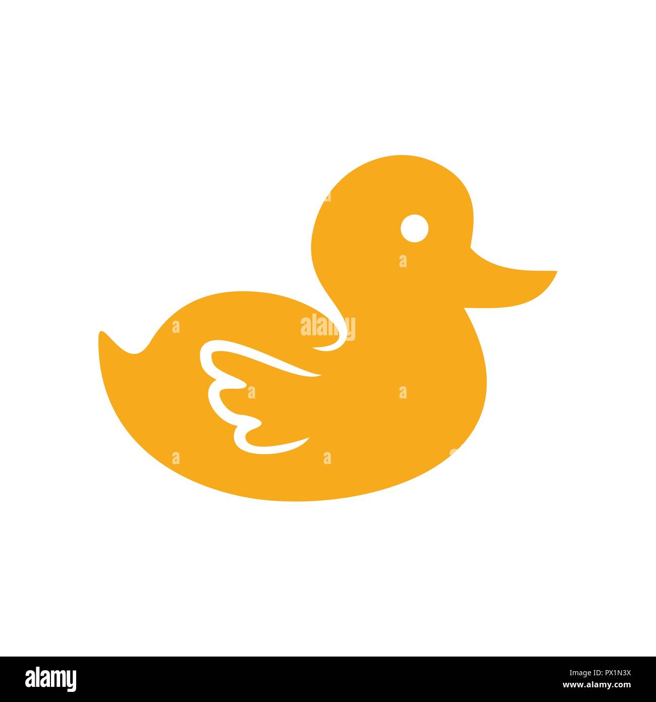 Cute Yellow Duck Kid Play Vector Symbol Graphic Logo Design Stock Vector
