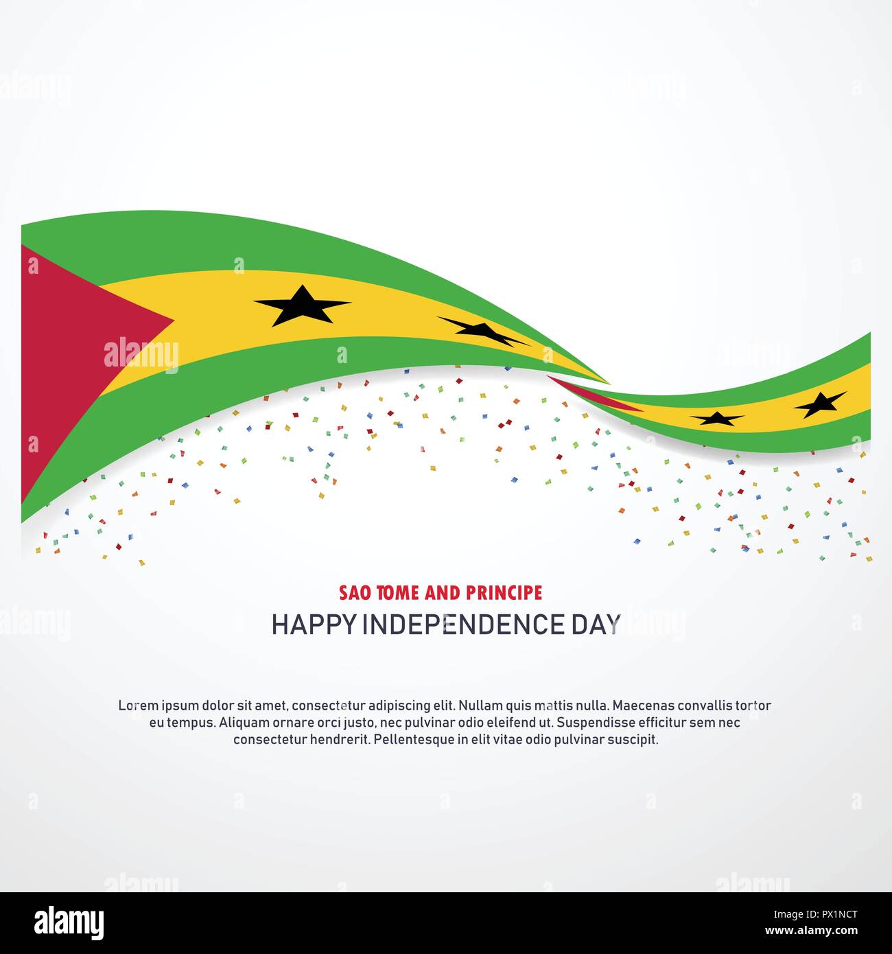 Sao Tome and Principe Happy independence day Background Stock Vector