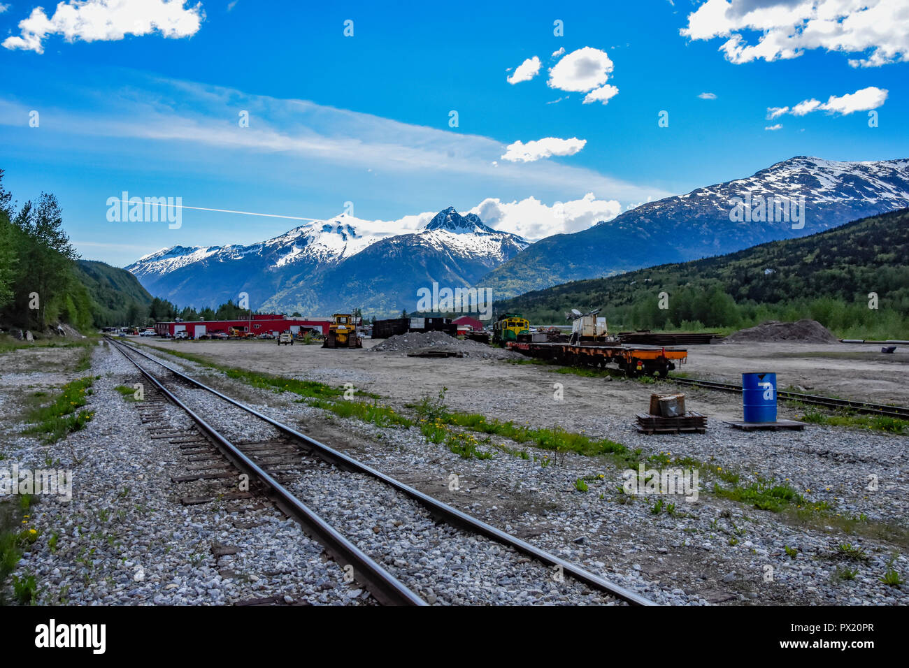 Skagway Train Tracks Stock Photo