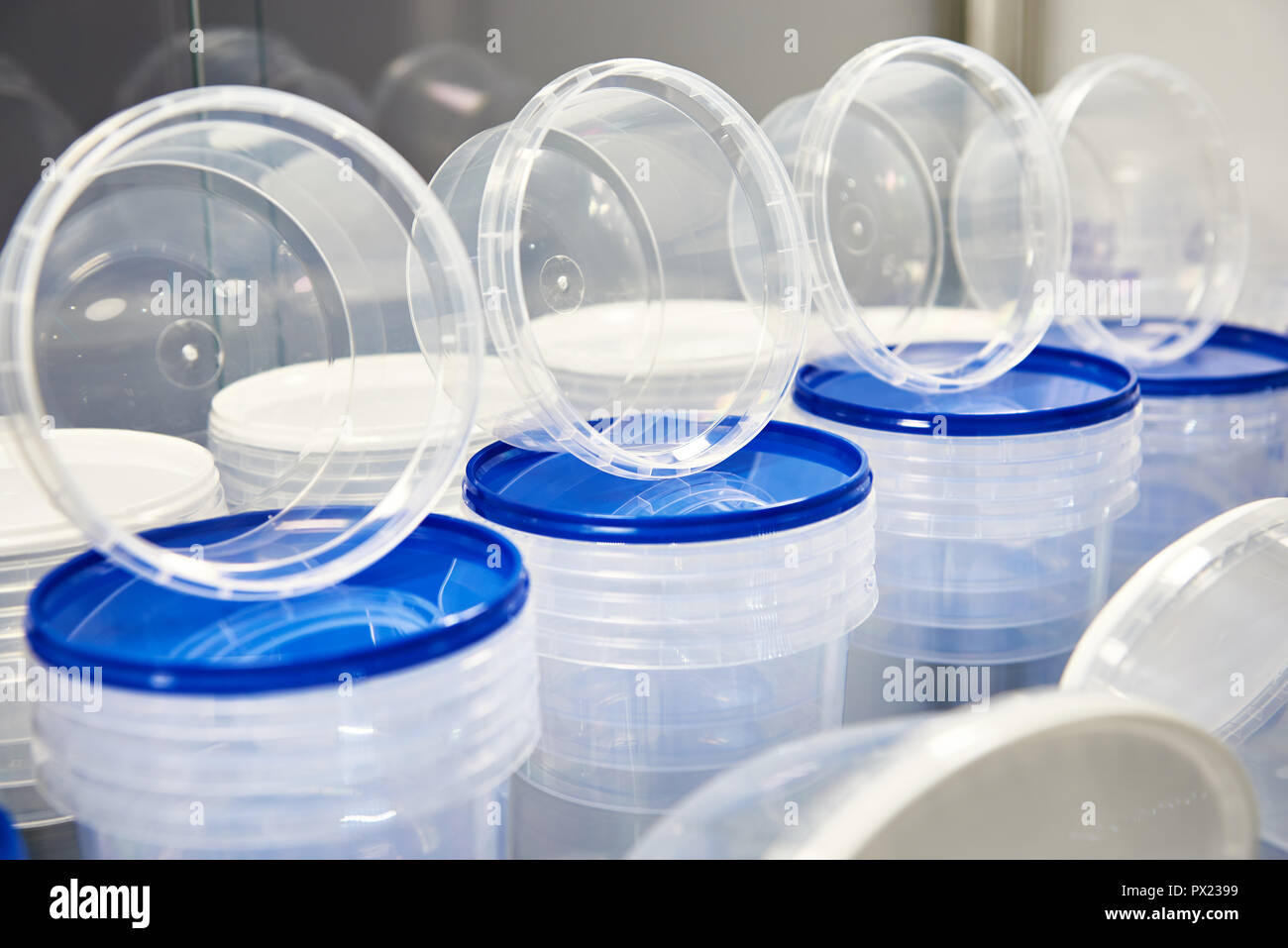 Plastic store containers for storing and transporting food Stock Photo