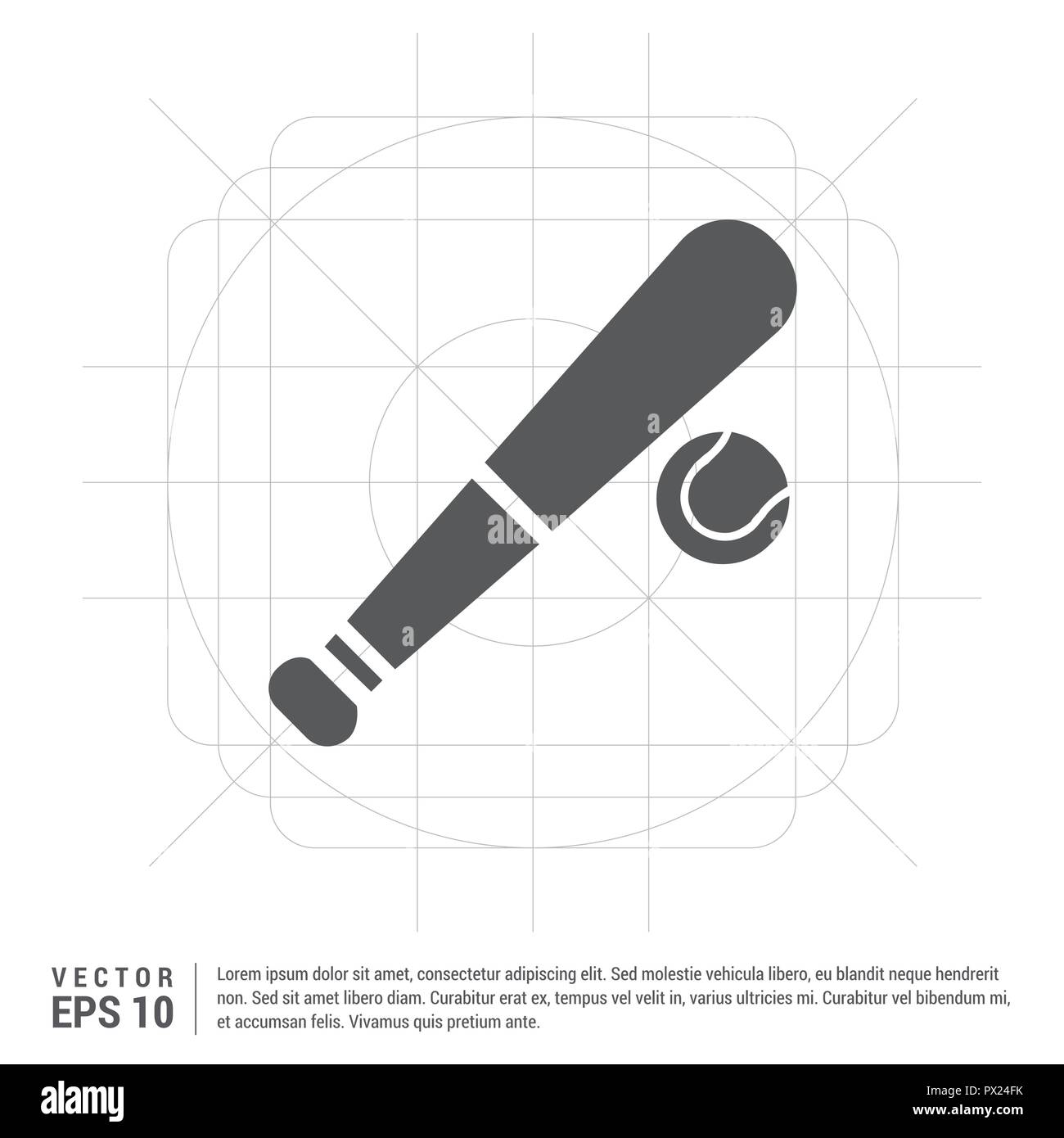 Baseball and Bat Icon Stock Vector Image & Art Alamy