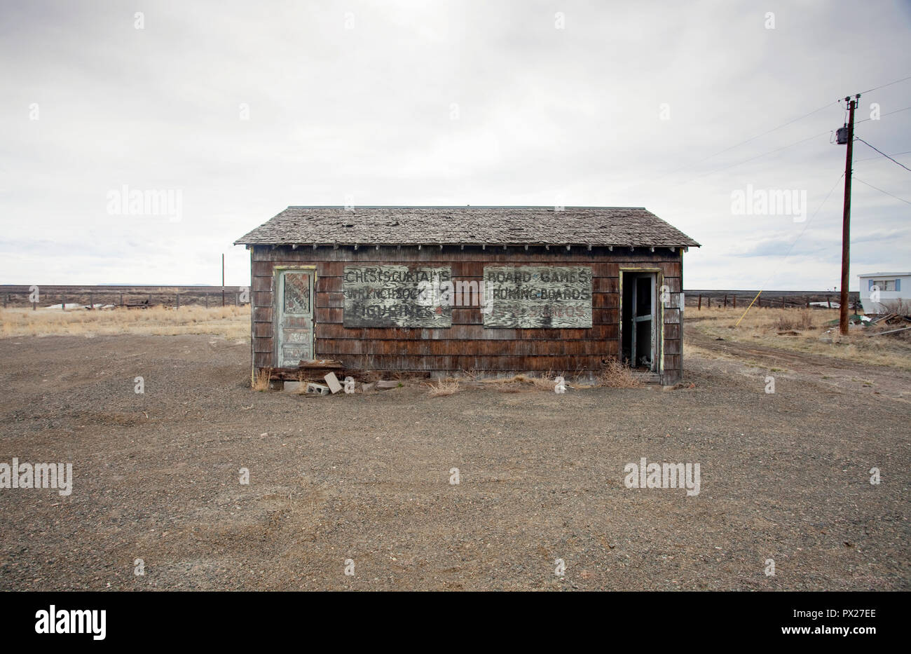 Abandoned out of business store in Wyoming, USA Stock Photo