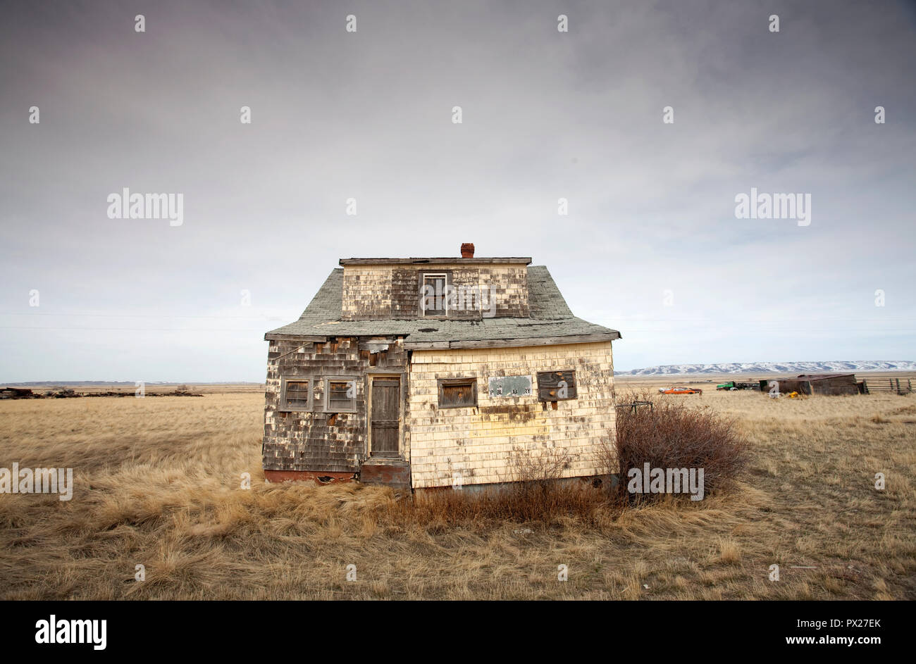 Abandoned public library in Wyoming, USA Stock Photo