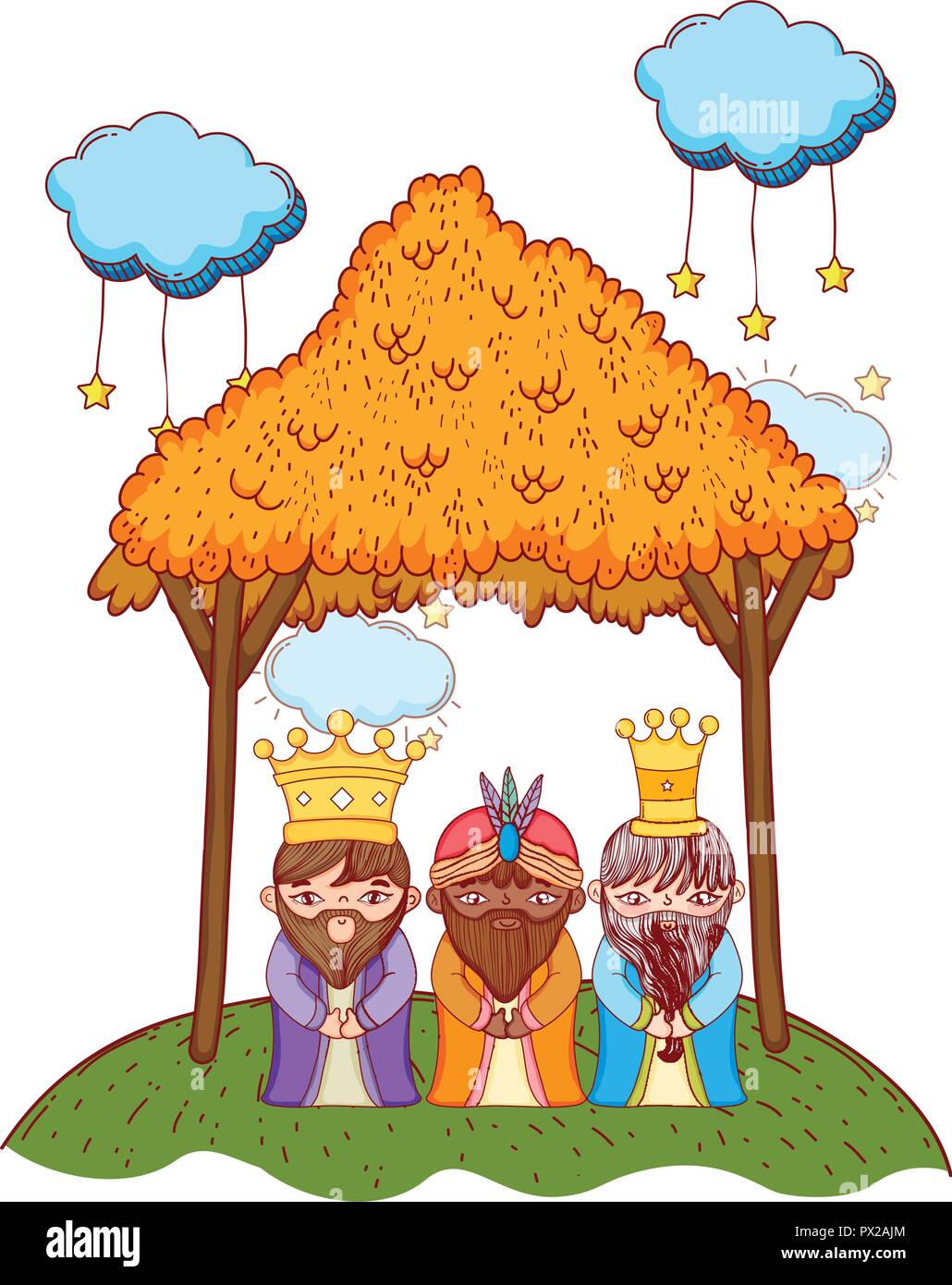 magi biblical characters Stock Vector