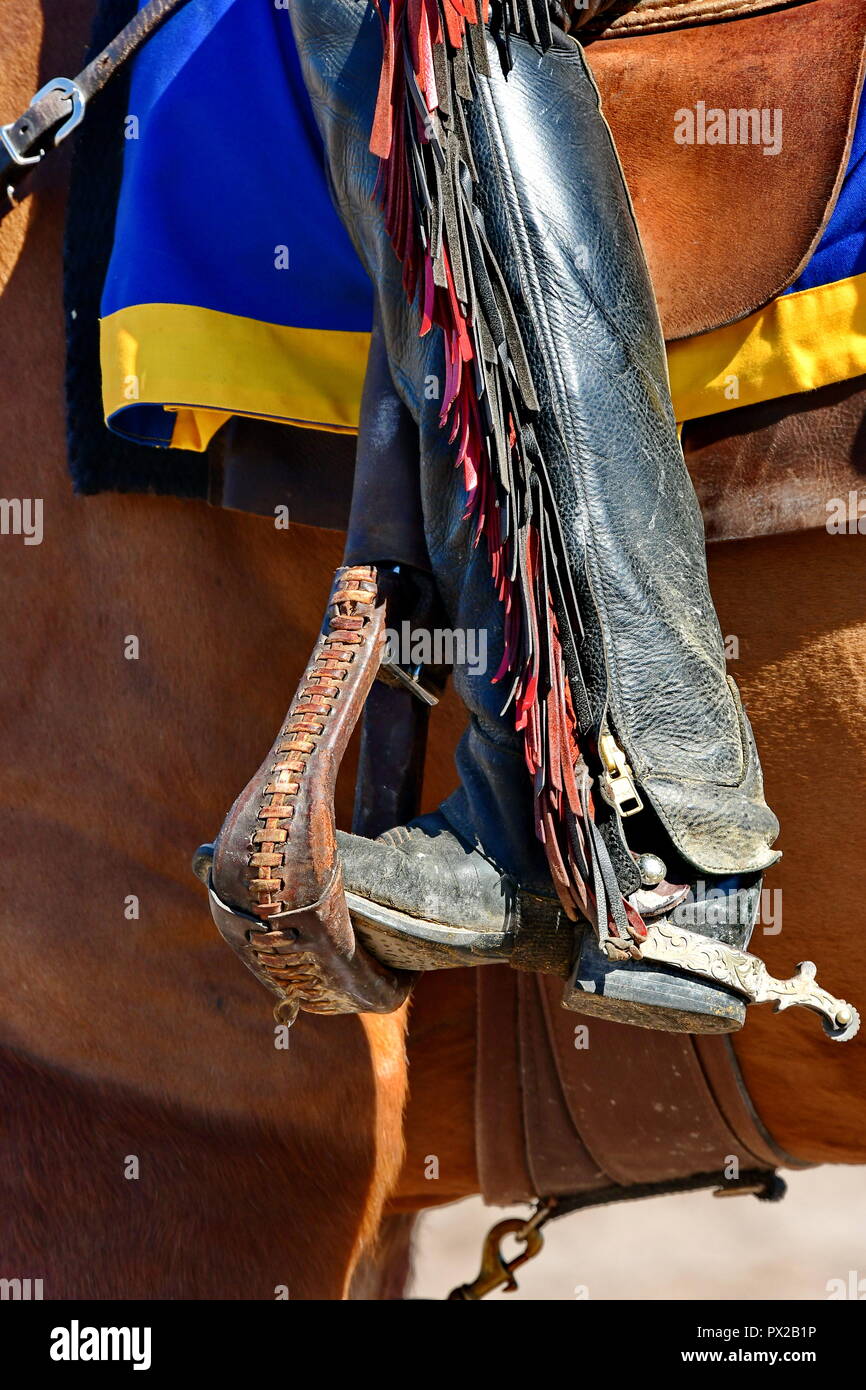 Cowboy boots and gear. Stock Photo