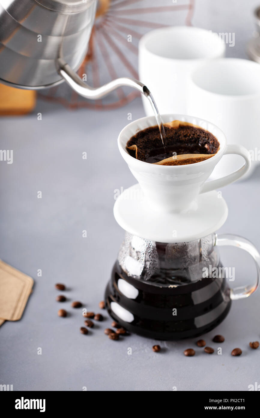 Pour over coffee being made with a 