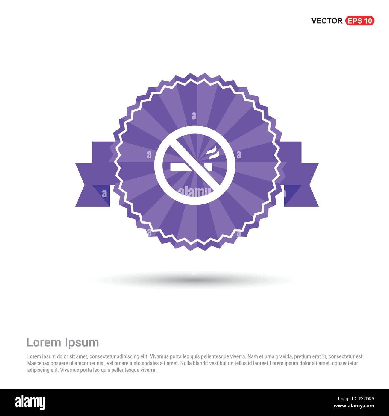No Smoking Area Purple Ribbon Banner Stock Vector Art