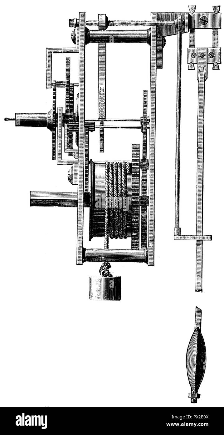 Pendulum clock, side view Stock Photo Alamy