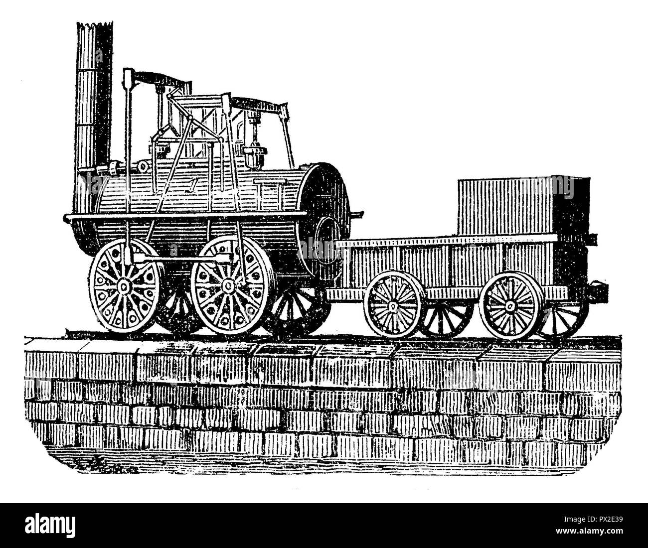 Stephenson's locomotive, 1825,   1898 Stock Photo
