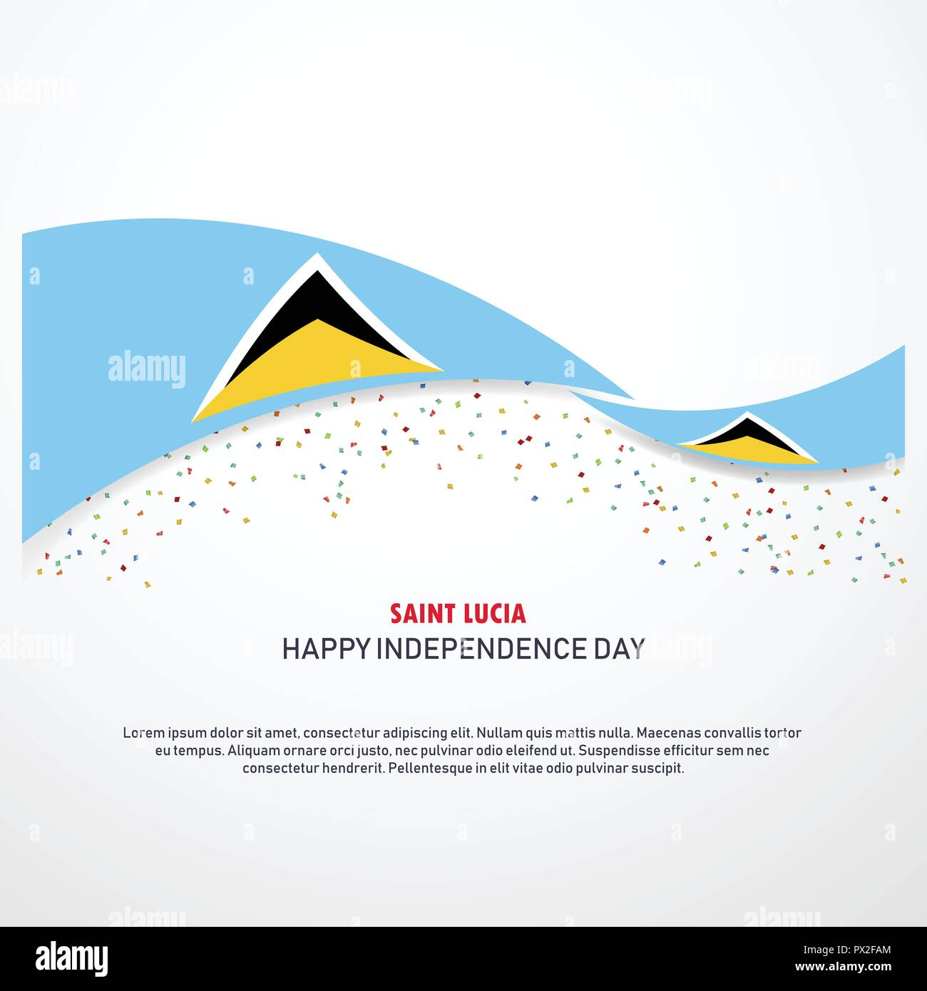 Saint Lucia Happy independence day Background Stock Vector