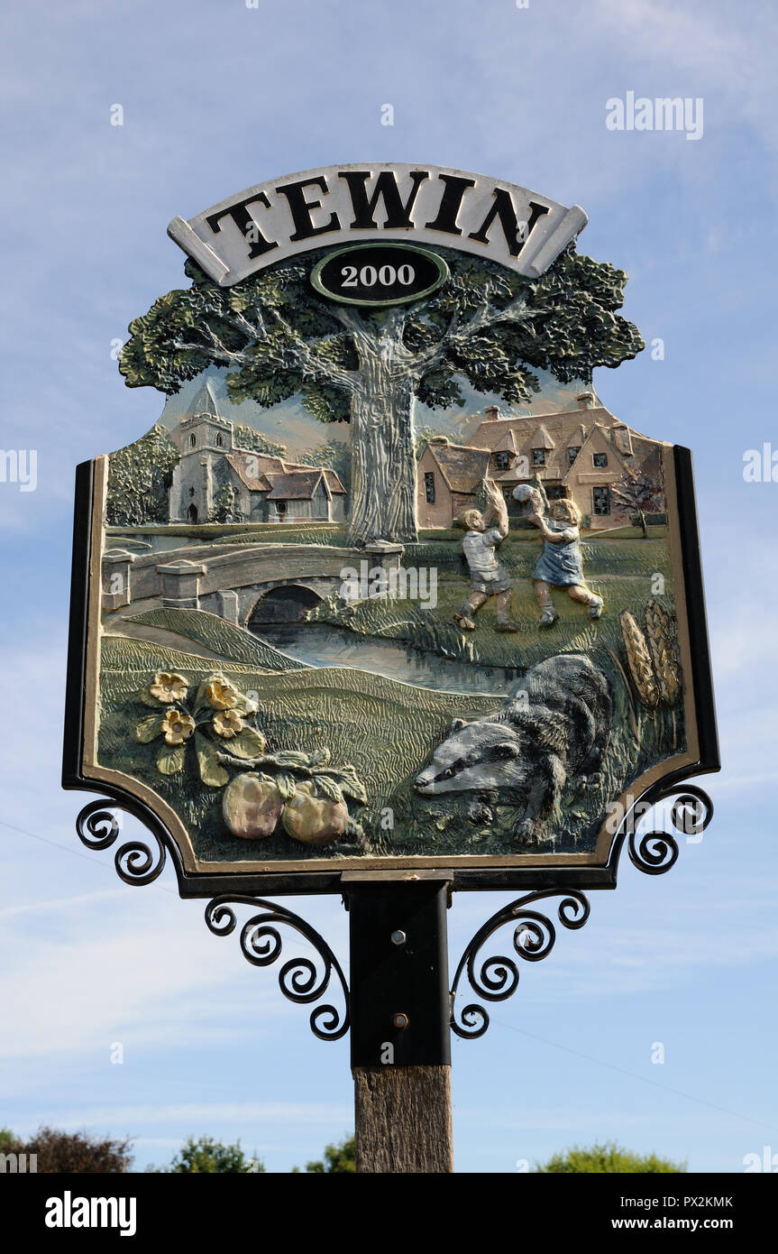 Village sign, Tewin, Hertfordshire Stock Photo - Alamy