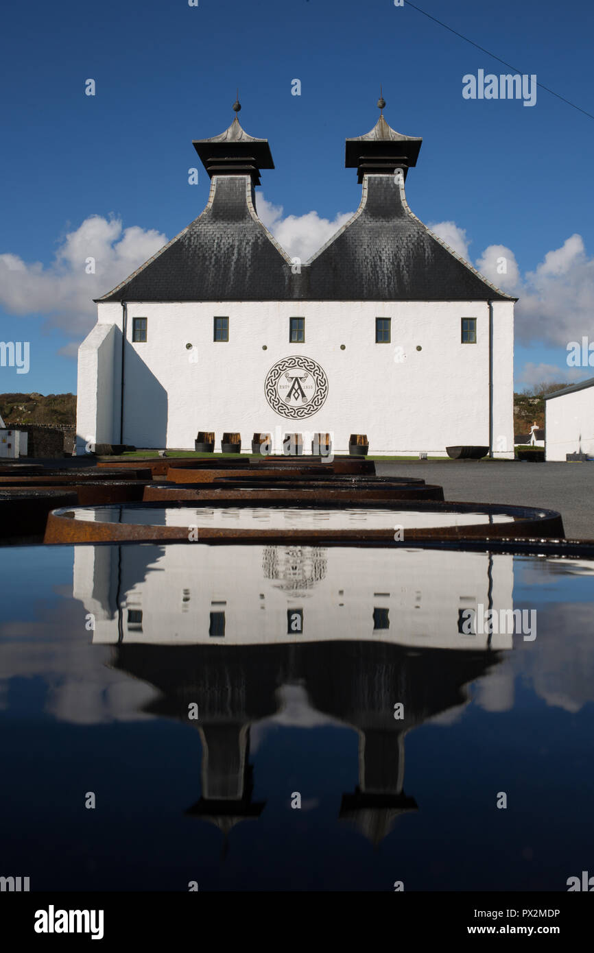 Ardbeg single malt whisky distillery, Islay, Scotland, UK. Stock Photo