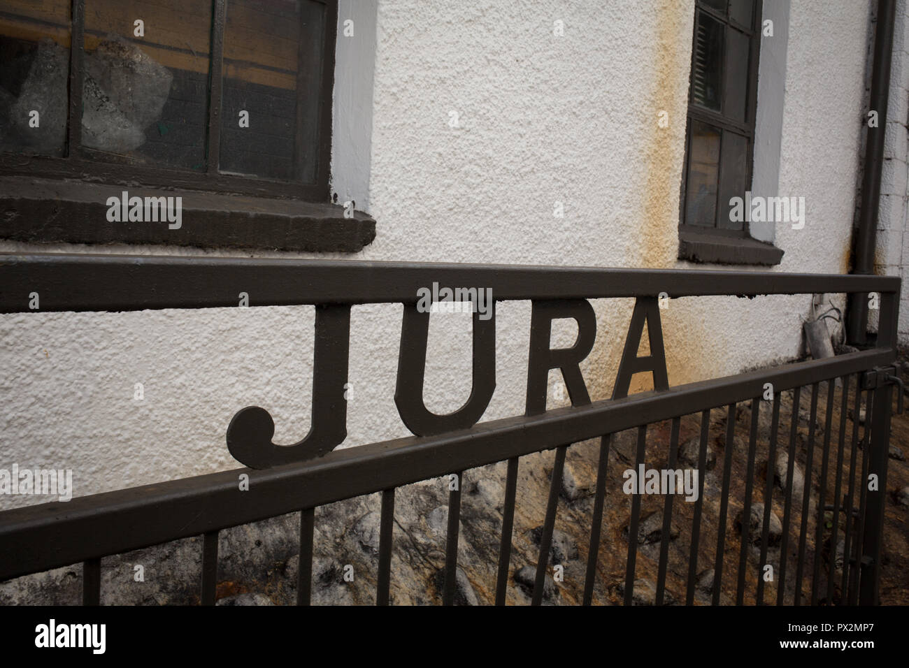 Jura single malt whisky distillery, Isle of Jura, Scotland, UK. Stock Photo